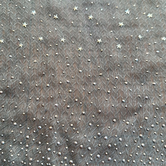Sage Green Lightweight Scarf with Star Stud Detailing - Picture 2 of 3